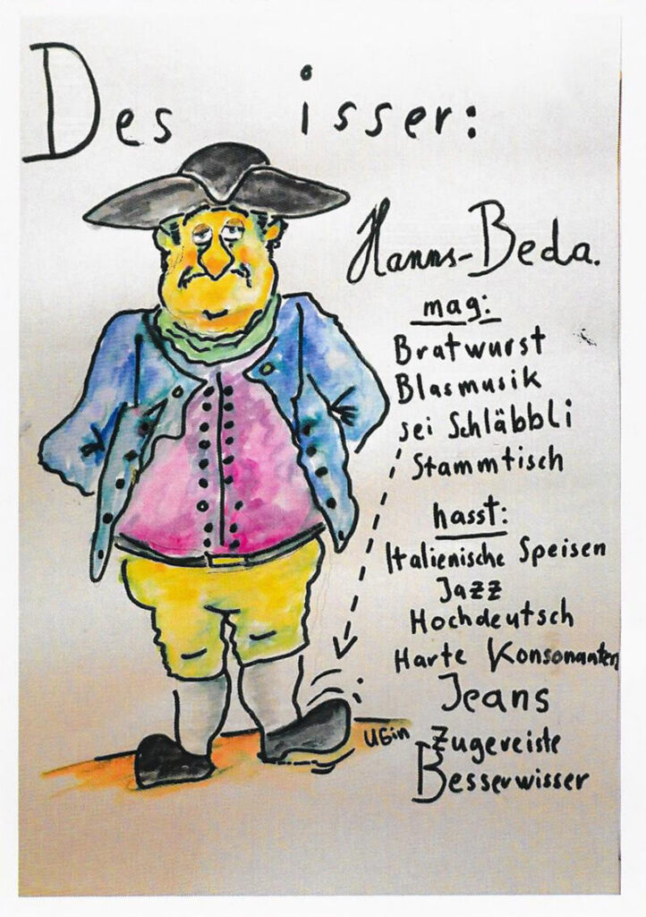 Postkarte - Hanns-Beda - Ulrich Gineiger - Karikaturist, Autor, Journalist